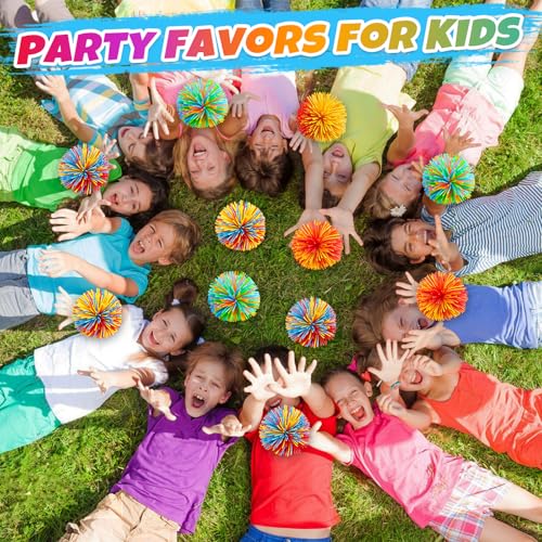 12 Pack Stringy Balls Fidget Toys – 2.75" Silicone Bouncy Stress Balls for Kids & Adults by Bloolilies