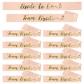 12-Pack Team Bride Sash Set for Bachelorette Party – Rose Gold Fabric Sashes (1 Bride + 11 Team)