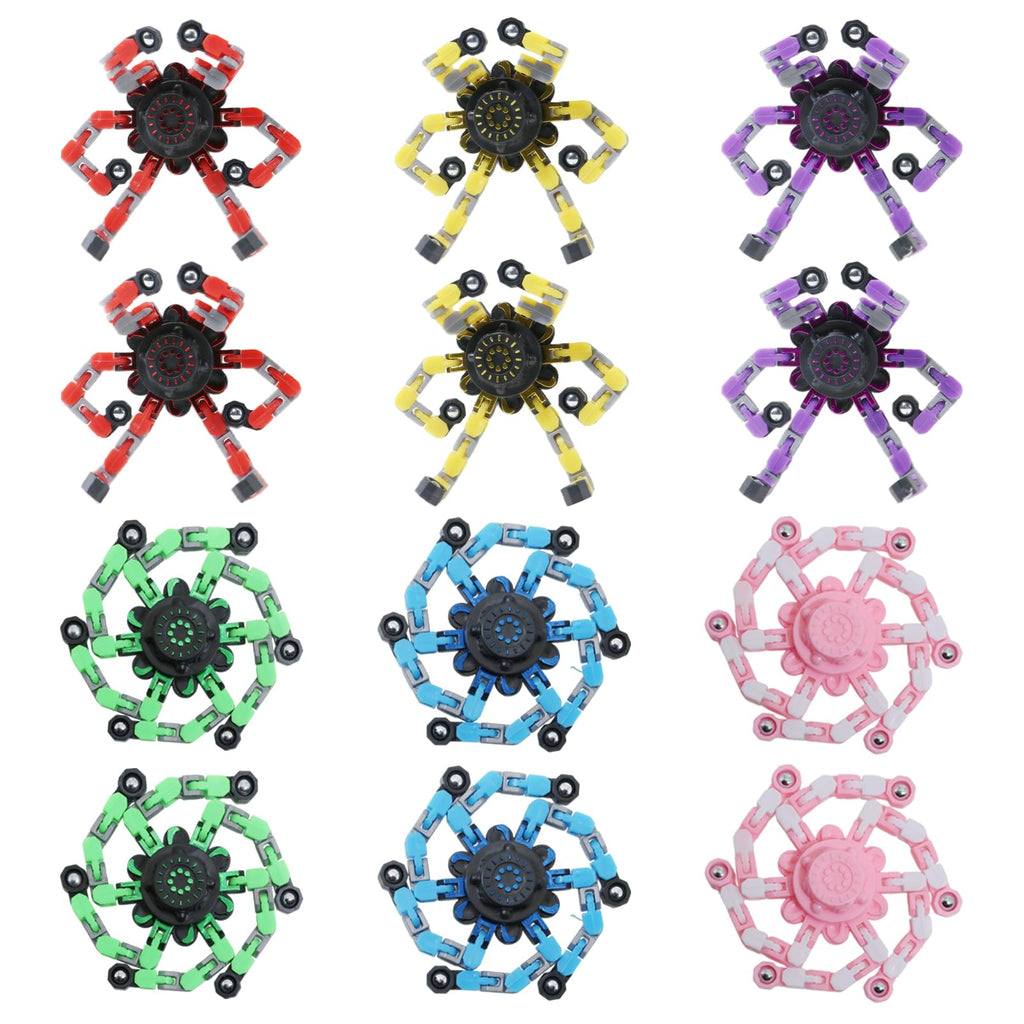 12-Pack Transformable Fidget Spinners – 2-in-1 Robot Stress Relief Toys for Kids and Adults