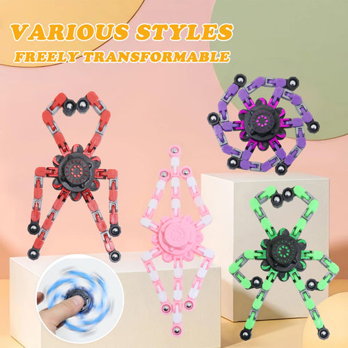 12-Pack Transformable Fidget Spinners – 2-in-1 Robot Stress Relief Toys for Kids and Adults