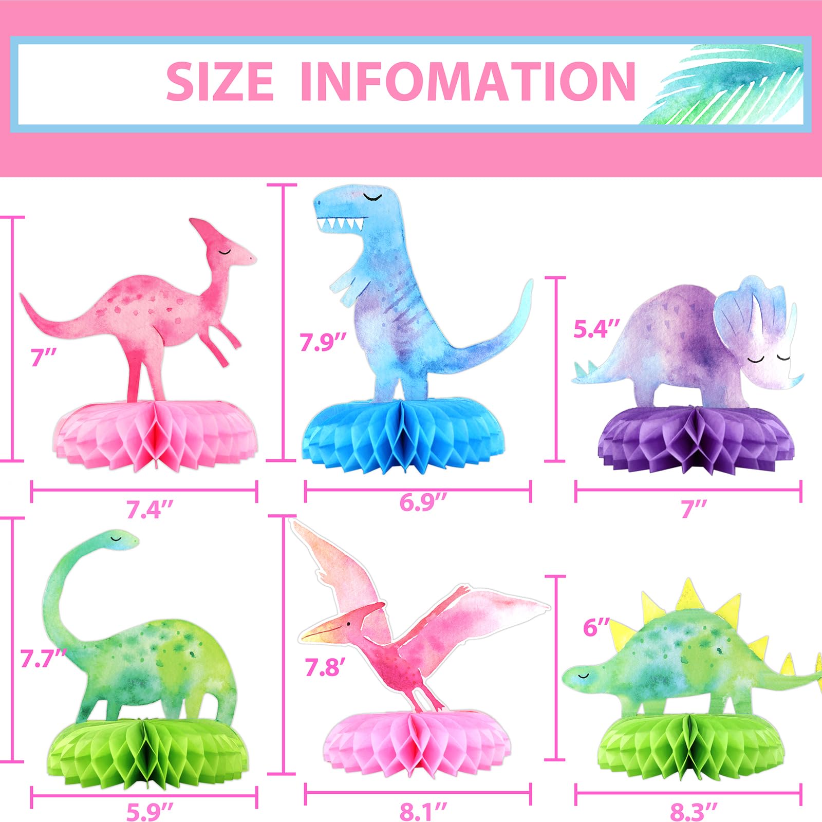 12 PCS Dinosaur Baby Shower Centerpieces – Honeycomb Table Decorations by HaPiBiDesign