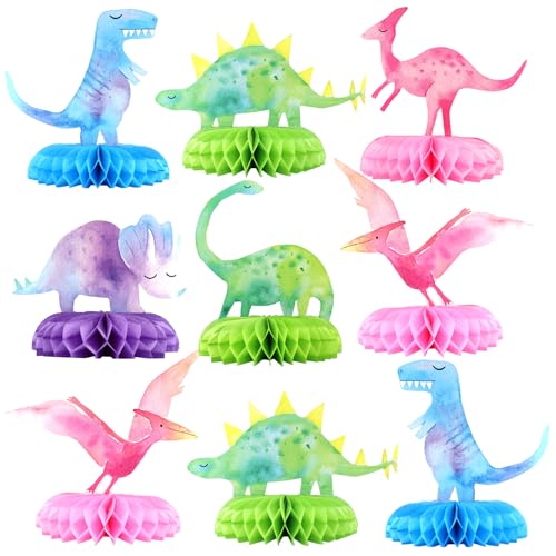12 PCS Dinosaur Baby Shower Centerpieces – Honeycomb Table Decorations by HaPiBiDesign