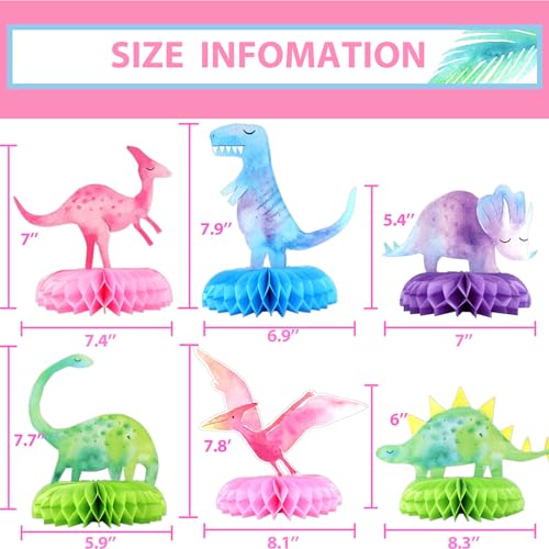 12 PCS Dinosaur Baby Shower Centerpieces – Honeycomb Table Decorations by HaPiBiDesign