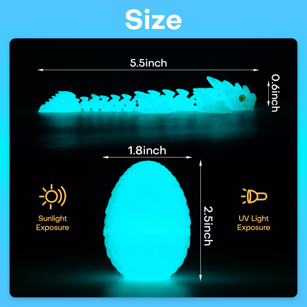 12-Piece 3D Printed Dragon Eggs Set – Articulated Crystal Fidget Toys with Dragon Inside for Desk Decor, Easter Basket Fillers (Series A)