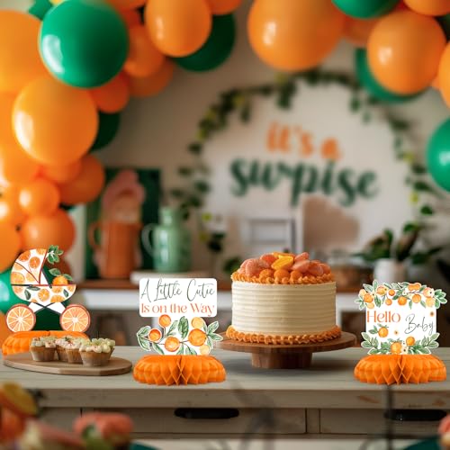 12-Piece A Little Cutie Baby Shower Centerpieces – Orange Citrus Gender Neutral Decor by Celee