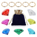 12-Piece Acrylic Diamond Gemstone and Golden Power Ring Set with Storage Bag – Inspired by Blue Hedgehog Rings