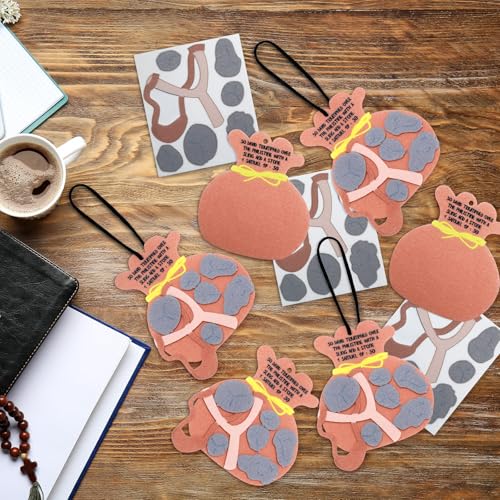 12-Piece David and Goliath Ornament Craft Kit – Felt Bible Story Activity for Sunday School & Home