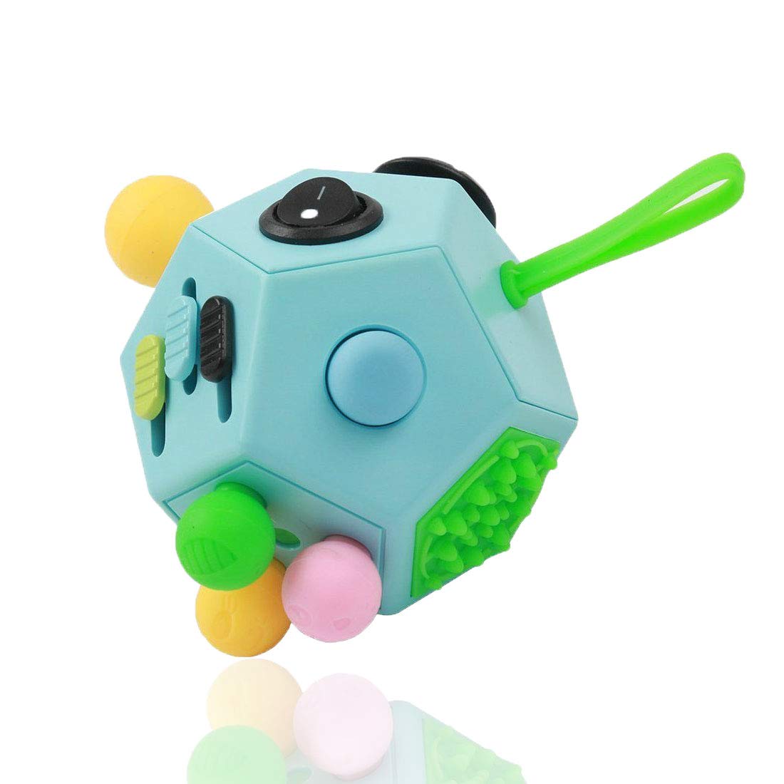 12-Sided Fidget Cube Toy – Stress Relief for Kids & Adults (Blue)