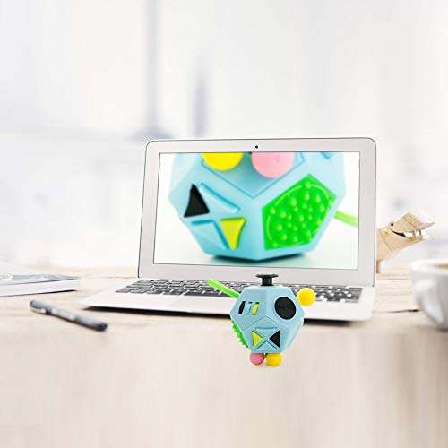 12-Sided Fidget Cube Toy – Stress Relief for Kids & Adults (Blue)