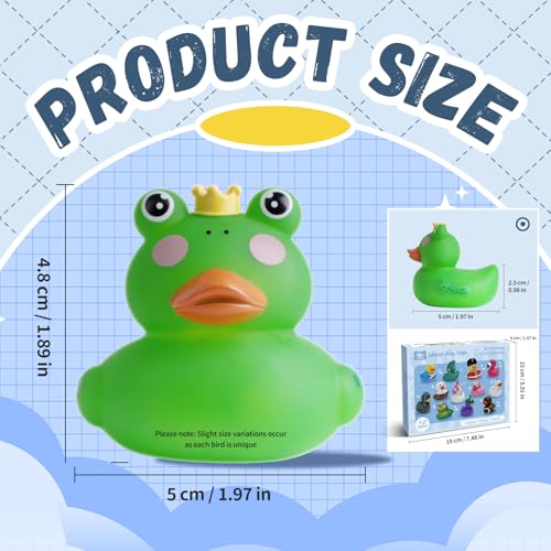 12 Unique Animal and Landmark Rubber Ducks – No-Hole Bath Toys for Toddlers 18+ Months