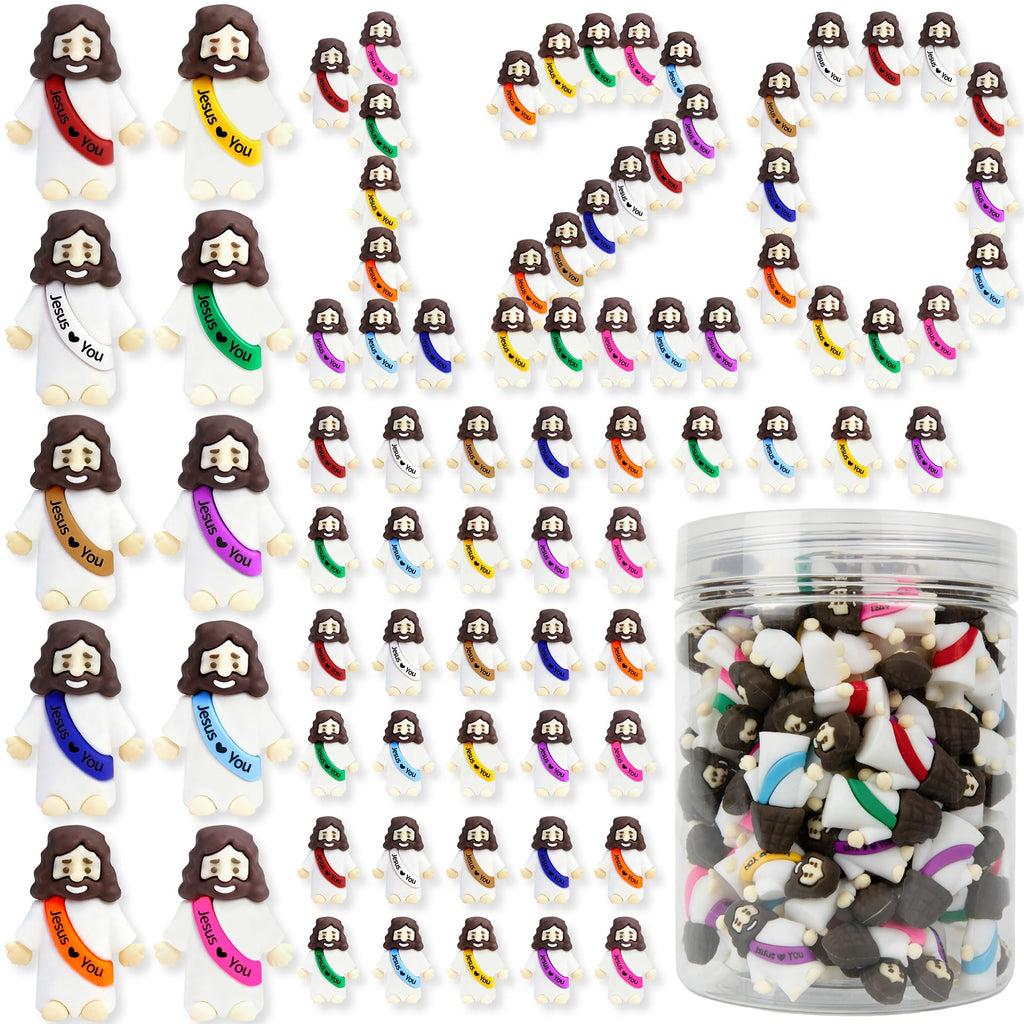 120 Mini Jesus Figures – Rubber Bulk Pack for Easter Egg Fillers, Hide & Seek, Party Favors