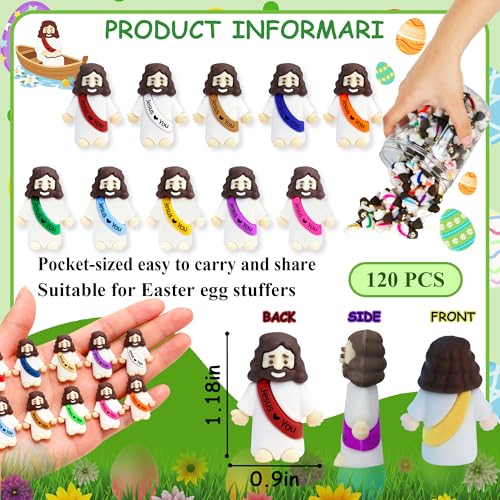120 Mini Jesus Figures – Rubber Bulk Pack for Easter Egg Fillers, Hide & Seek, Party Favors