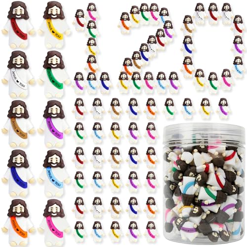 120 Mini Jesus Figures – Rubber Bulk Pack for Easter Egg Fillers, Hide & Seek, Party Favors