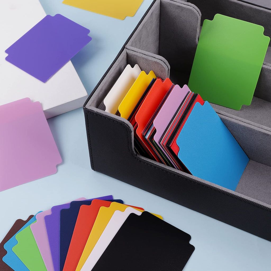 120-Pack Multicolor Trading Card Dividers with Tabs - 2.71 x 3.8 Inches Plastic Card Separators for Sports, Trading, and Photo Cards