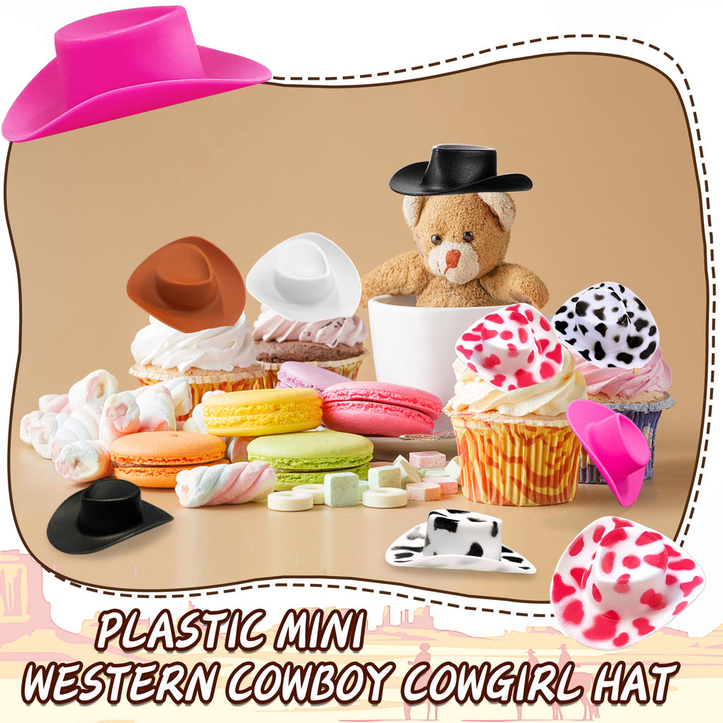 120-Pack Plastic Mini Cowboy Hats – Western Party Favors for Kids' Crafts & Decor