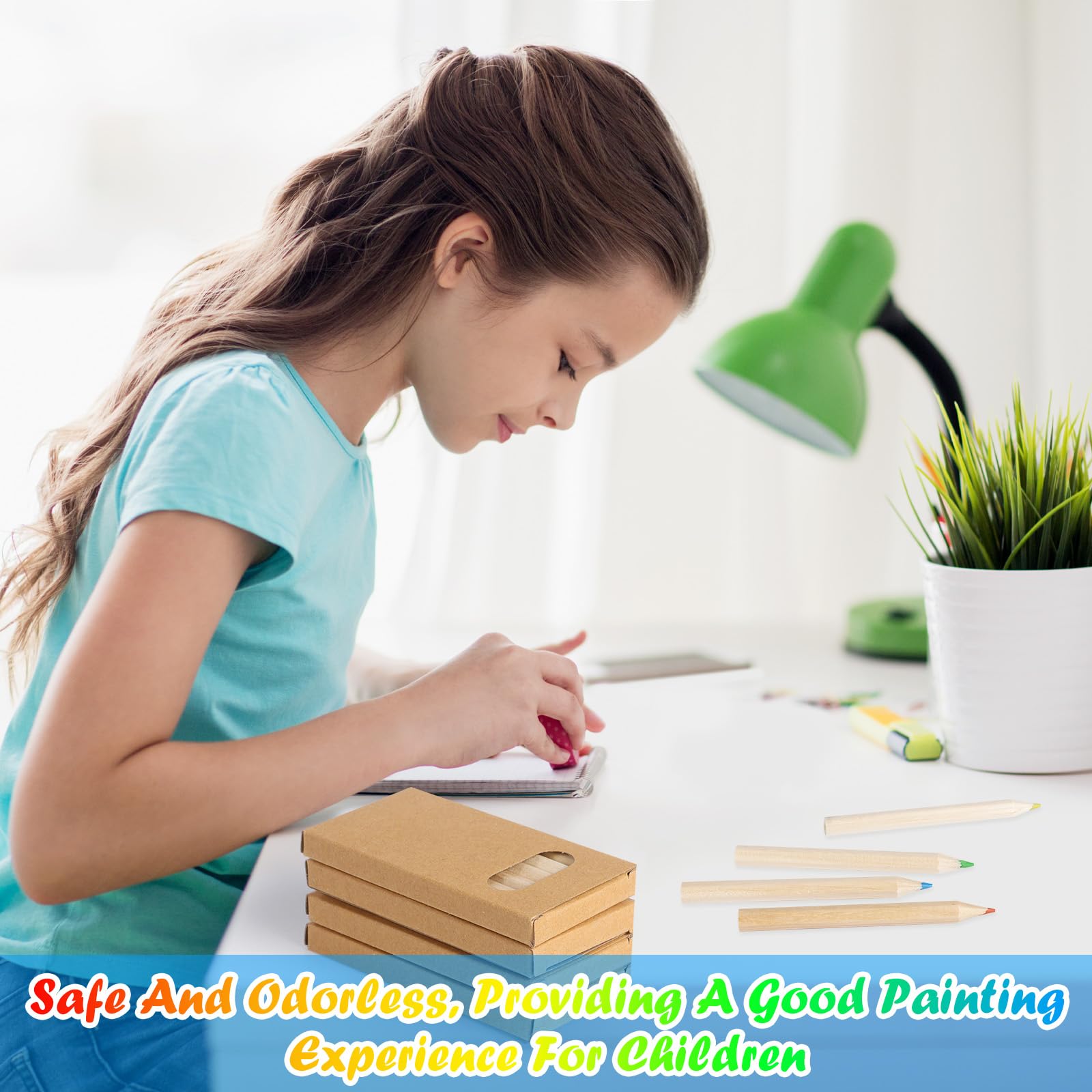 120 Pcs Mini Colored Pencils Bulk – 20 Kraft Boxes of 6 Pre-sharpened Short Pencils for Kids, Party Favors, Classroom Supplies by TSIS MHUO