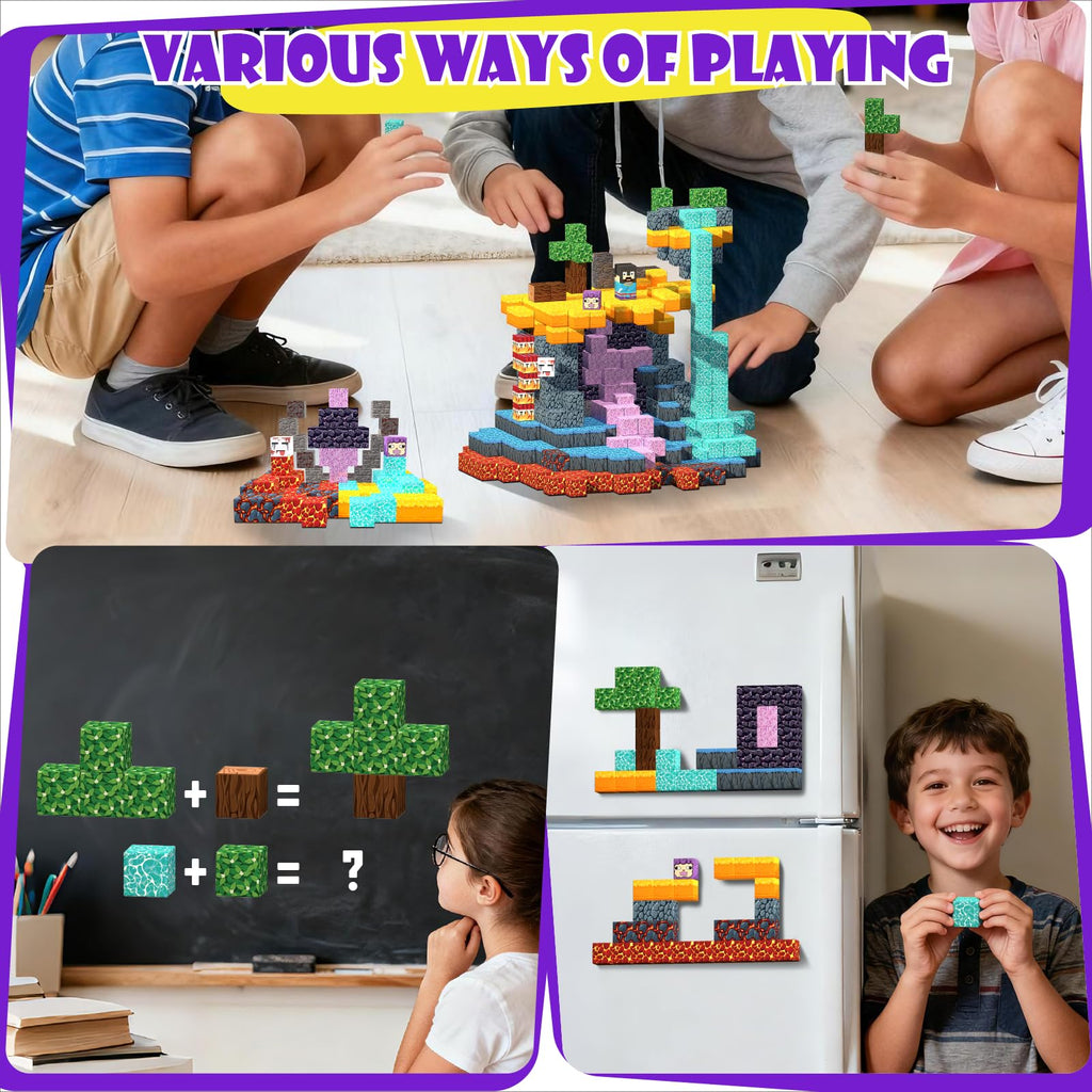 120-Piece Magnetic Building Blocks for Kids 3+ - BrightBlox STEM Toy Set with 8 Magnets per Block