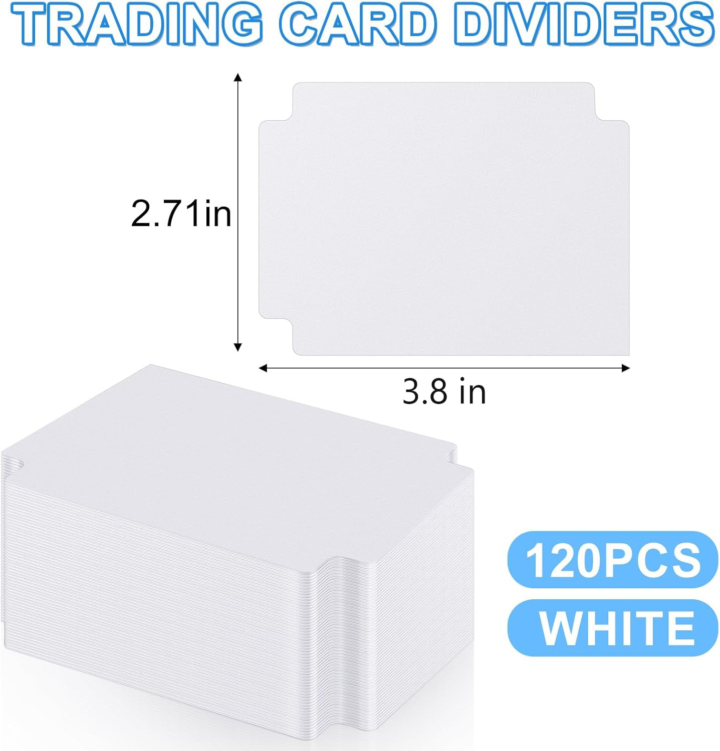 120 White Card Dividers with Tabs for Trading Cards, Sports Cards, MTG, TCG - 2.71x3.8 Inches by TiopLior