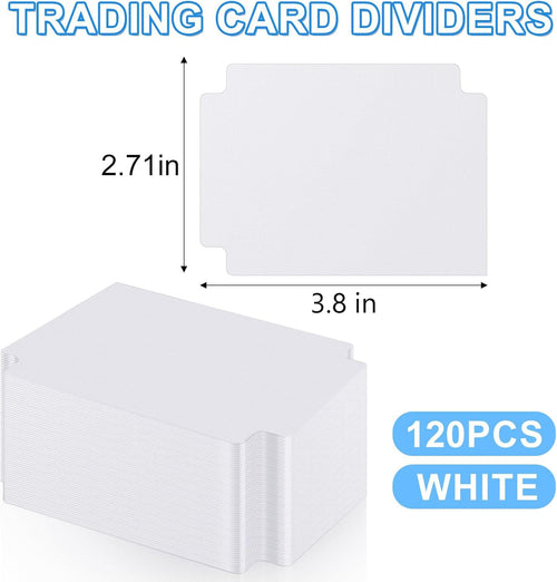 120 White Card Dividers with Tabs for Trading Cards, Sports Cards, MTG, TCG - 2.71x3.8 Inches by TiopLior