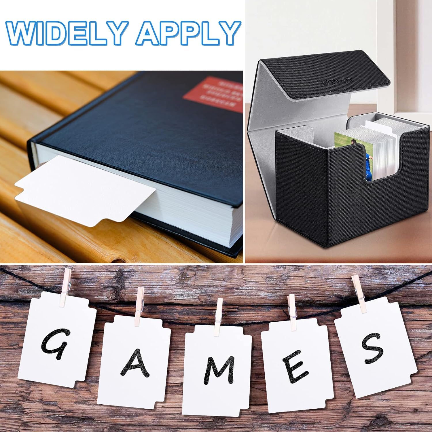 120 White Card Dividers with Tabs for Trading Cards, Sports Cards, MTG, TCG - 2.71x3.8 Inches by TiopLior