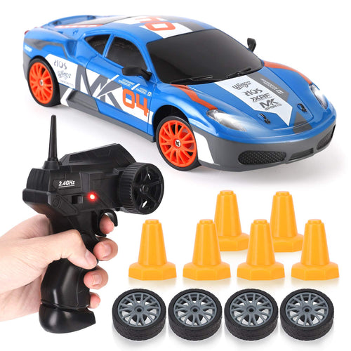 1/24 RC Drift Car 4WD 2.4GHz Remote Control Car with LED Lights and Drift Tires - Liberty Imports (Style 7)