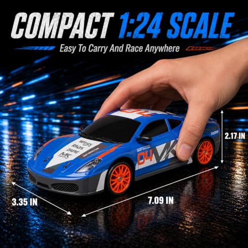 1/24 RC Drift Car 4WD 2.4GHz Remote Control Car with LED Lights and Drift Tires - Liberty Imports (Style 7)