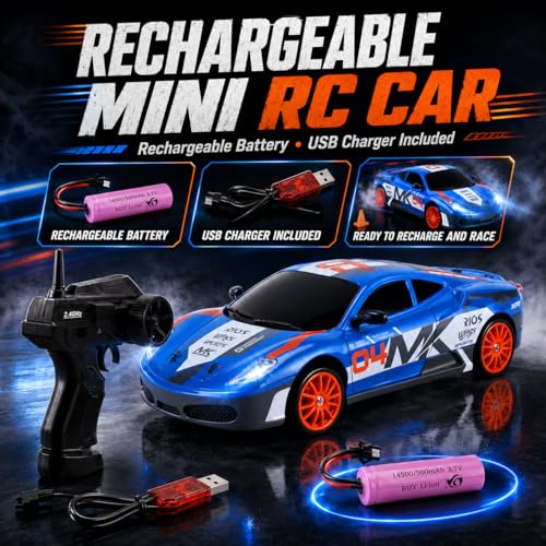 1/24 RC Drift Car 4WD 2.4GHz Remote Control Car with LED Lights and Drift Tires - Liberty Imports (Style 7)