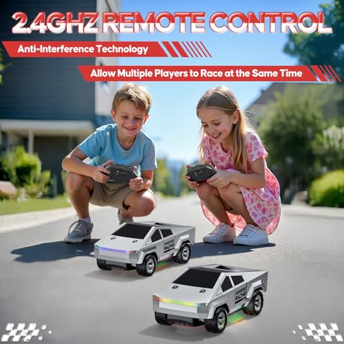1:24 RC Truck with Lights and Loadspace, 2WD All-Terrain, Rechargeable, for Kids Age 3+