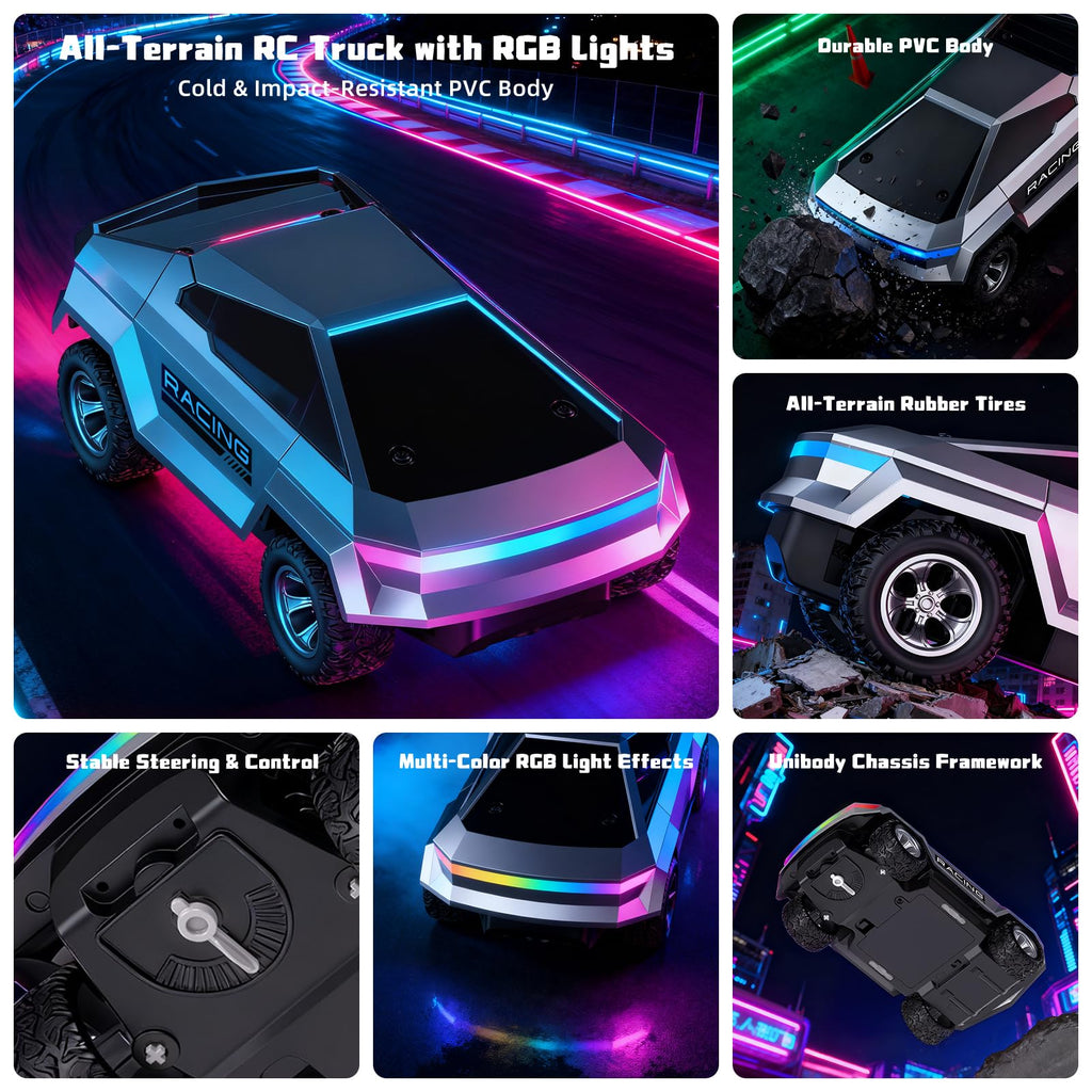 1:24 Scale RC Pickup Truck with LED Lights and 2WD – ValueTalks Off-Road Remote Control Car for Kids