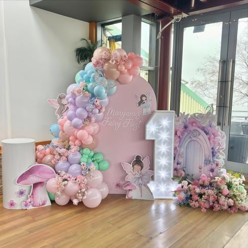 125Pcs Sage Green Purple Pink Balloon Garland Arch Kit for Baby Shower Birthday Party Decoration