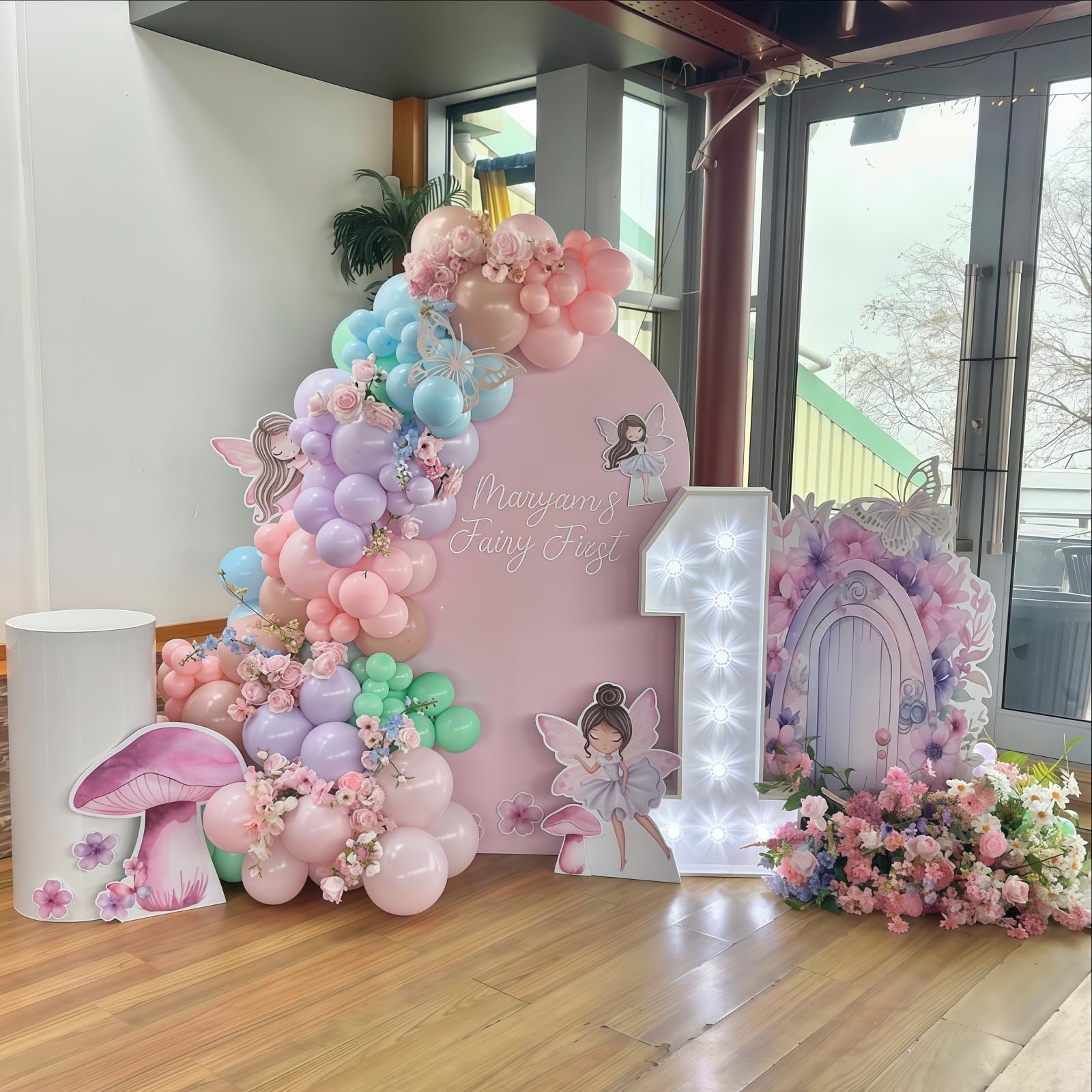 125Pcs Sage Green Purple Pink Balloon Garland Arch Kit for Baby Shower Birthday Party Decoration