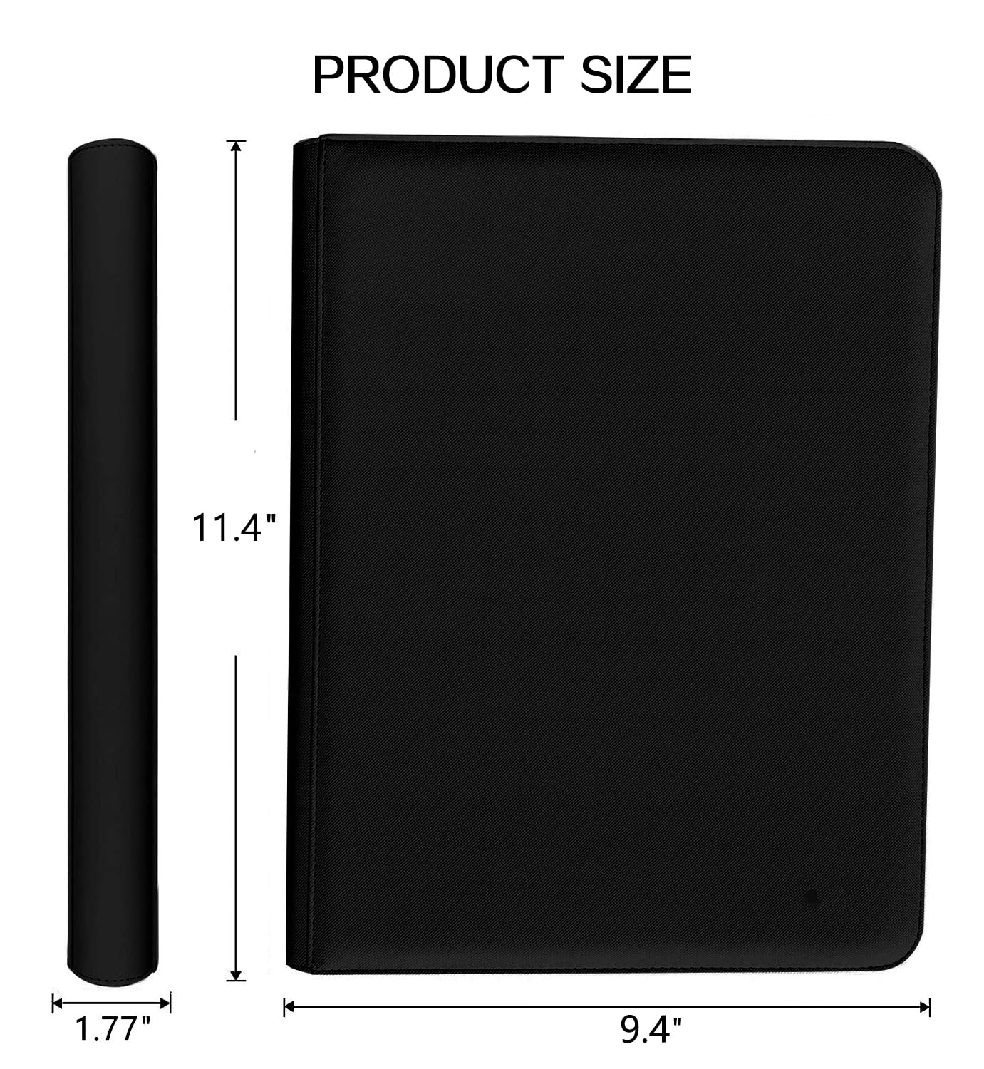 128-Pocket Toploader Binder (Black) – Holds 128 Rigid Card Holders, Ringless PU Leather Album for 3x4 Toploaders