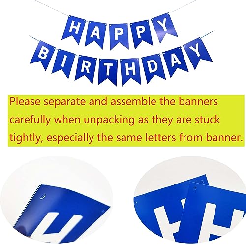 12th Birthday Decorations for Boys Girls – Blue Foil Balloon Set with Banner and Number 12