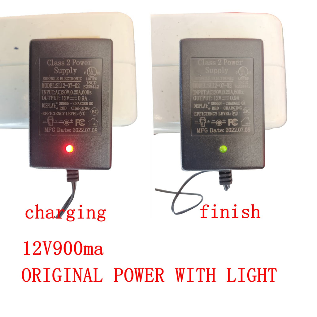 12V Universal Battery Charger for Ride-On Toys – edonka 0.9A Power Supply with 6FT Cord, Overcharge Protection for Kids Electric Cars