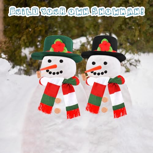 13-Piece Build a Snowman Kit - Winter DIY Snowman Decorating Set for Outdoor Christmas