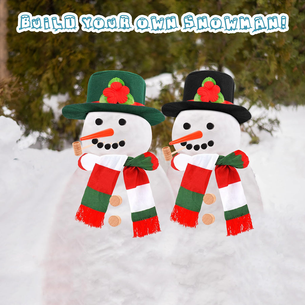 13-Piece Build a Snowman Kit - Winter DIY Snowman Decorating Set for Outdoor Christmas