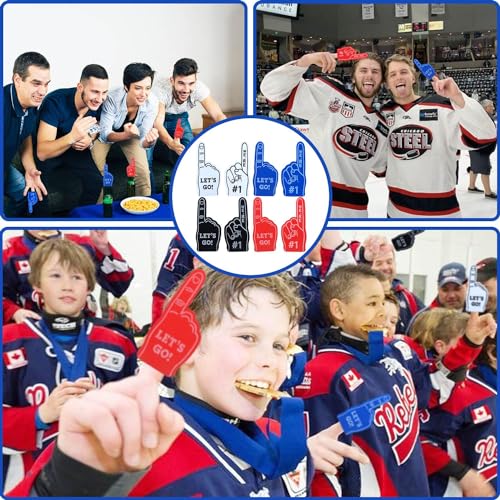 130-Piece Hockey Party Favors Set – Keychains, Slap Bracelets, Stickers & Foam Fingers by PTECDROTS