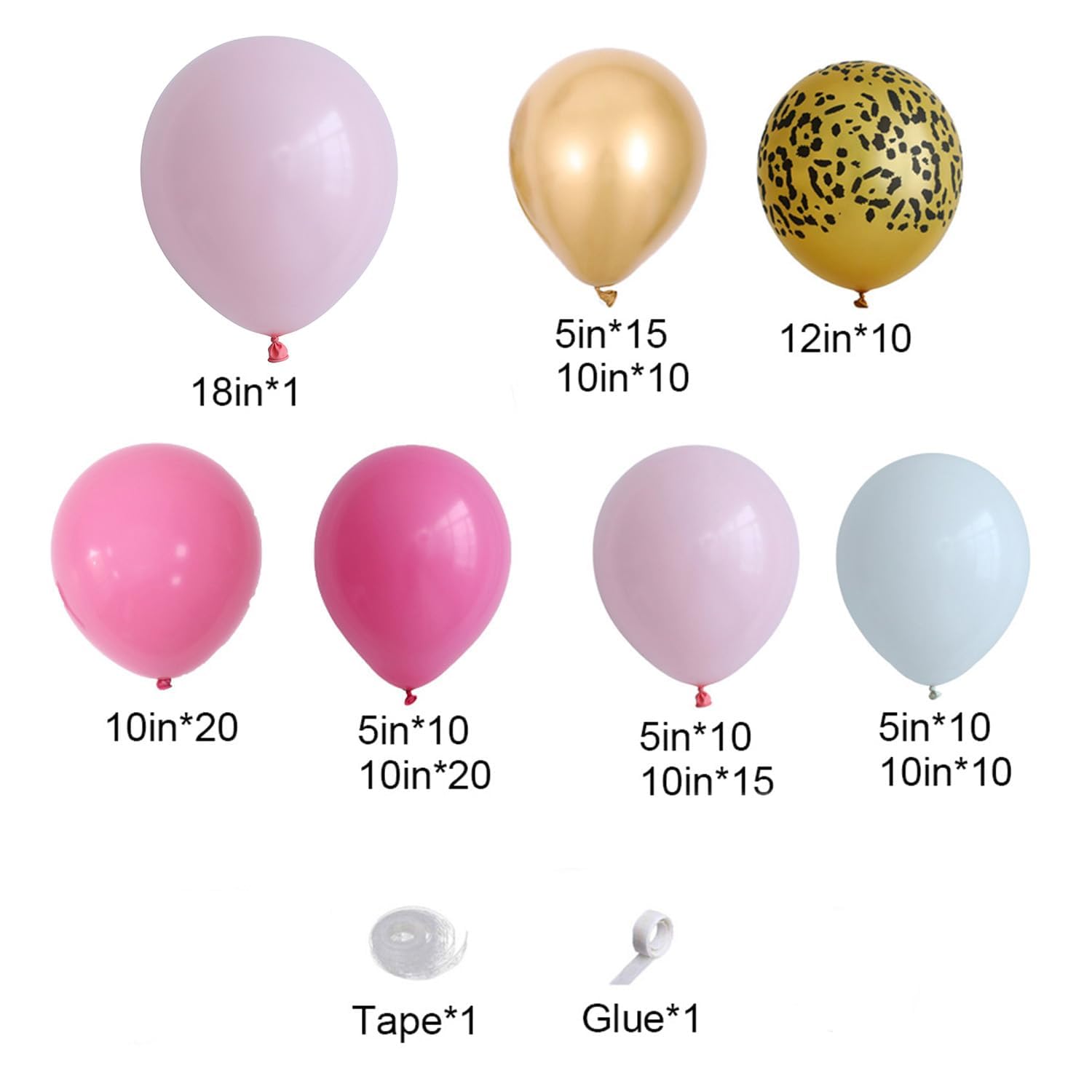 133-Piece Hot Pink Leopard Print Balloon Arch Kit for Wild One Jungle Birthday Parties