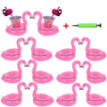14-Pack Inflatable Flamingo Drink Holders – Pool Float Cup Coasters for Parties