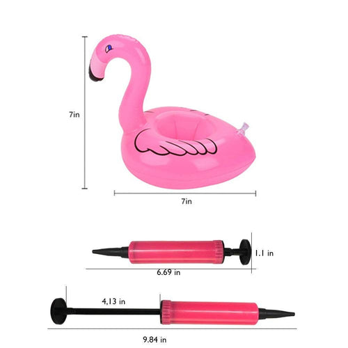 14-Pack Inflatable Flamingo Drink Holders – Pool Float Cup Coasters for Parties