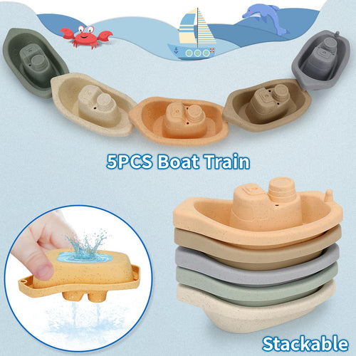 14-Piece Baby Bath Toys Set for Toddlers – Floating Boats, Stacking Cups, Watering Can – Fun Water Table Toys for Kids 1-3 Years