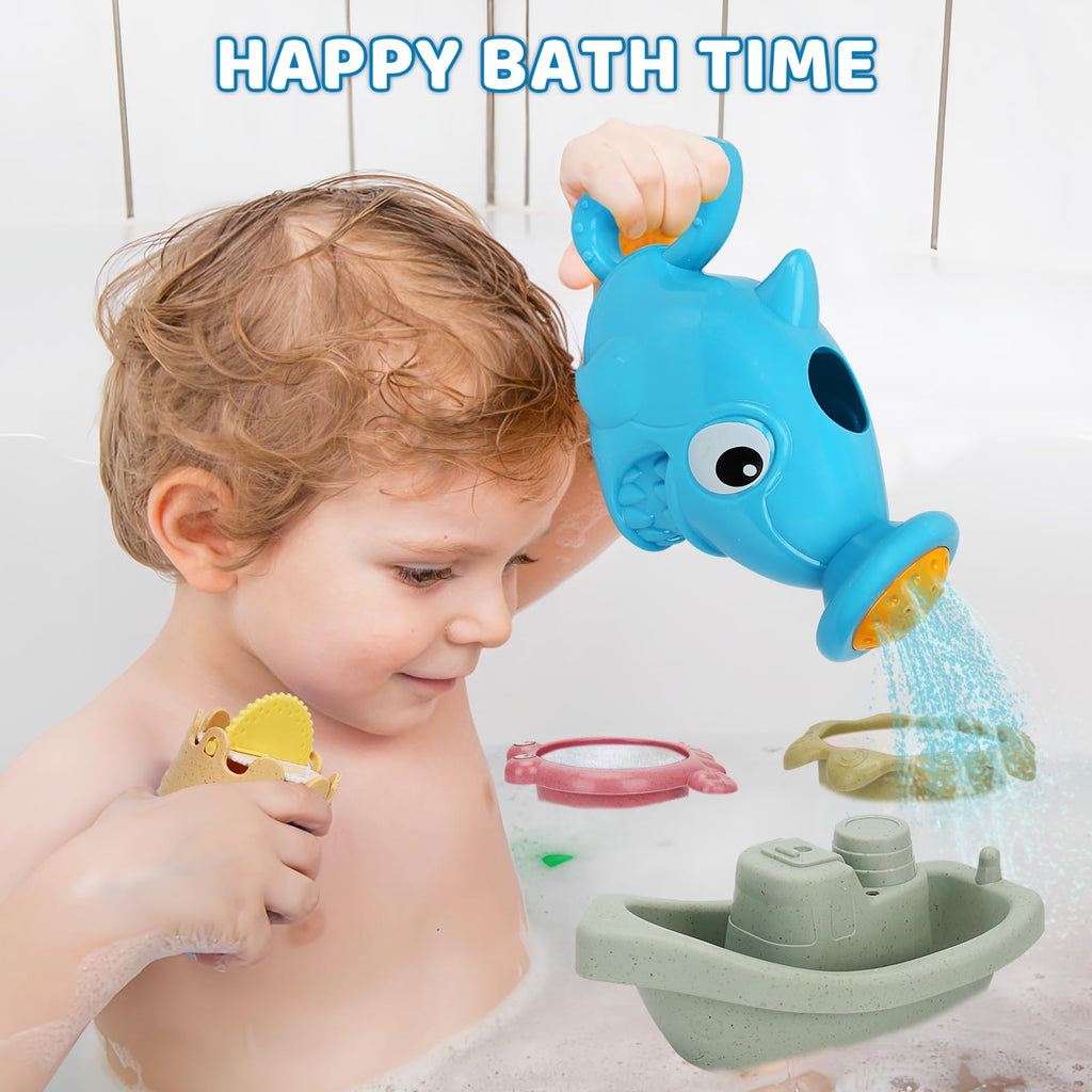 14-Piece Baby Bath Toys Set for Toddlers – Floating Boats, Stacking Cups, Watering Can – Fun Water Table Toys for Kids 1-3 Years