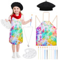 14-Piece Kids Artist Costume Set with Apron, Beret, Brushes, Palette & Necklace