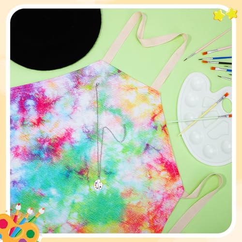 14-Piece Kids Artist Costume Set with Apron, Beret, Brushes, Palette & Necklace