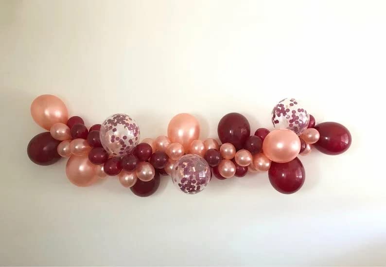 140-Piece BALONAR Burgundy Balloon Garland Kit – Metallic Chrome, Latex, 5/10/18 Inch, for Parties