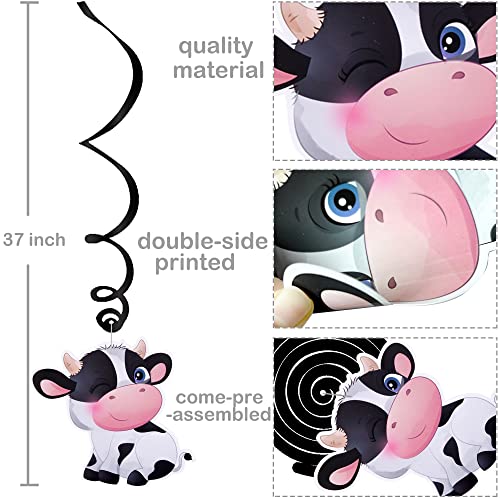 15 Cow Birthday Party Hanging Swirls Decorations - Farm Animal Theme Party Supplies by umoni