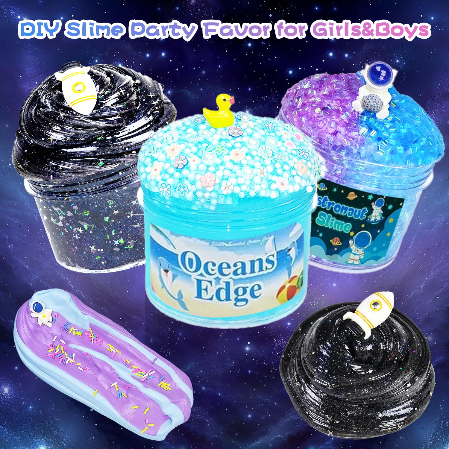 15-Pack Cloud Galaxy Butter Slime Kit – Non-Sticky, Soft Sludge Toy for Kids, Birthday & Party Favors