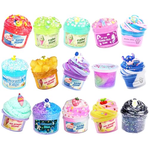 15-Pack Cloud Galaxy Butter Slime Kit – Non-Sticky, Soft Sludge Toy for Kids, Birthday & Party Favors