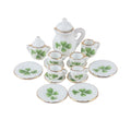 15-Piece 1:12 Scale Ceramic Tea Set for Dollhouse Kitchen – Teapot, Cups, Saucers