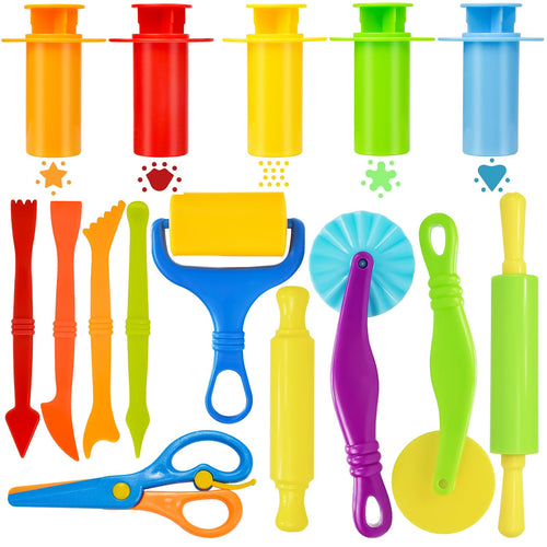 15-Piece Kids Dough Tool Set – Cutters, Roller, Rolling Pins, Safety Scissors & More by Wxqfumy